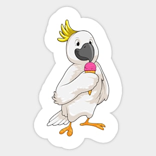 Parrot with Waffle ice cream Sticker